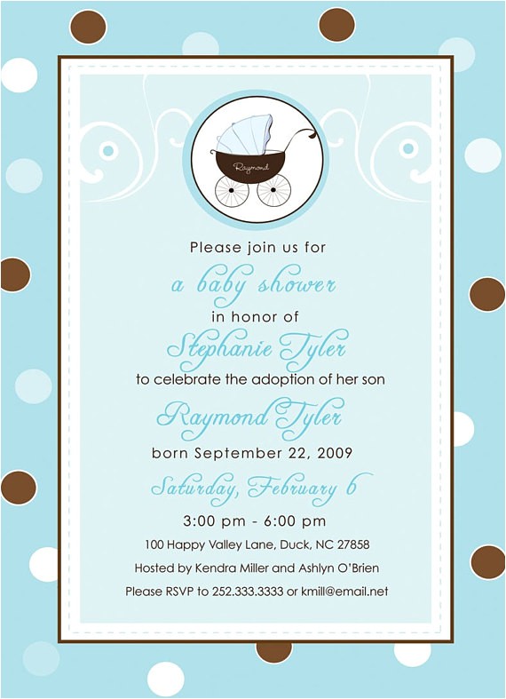 Adoption Baby Shower Invitation Wording Blue and Brown Baby Shower Adoption Shower Invitation