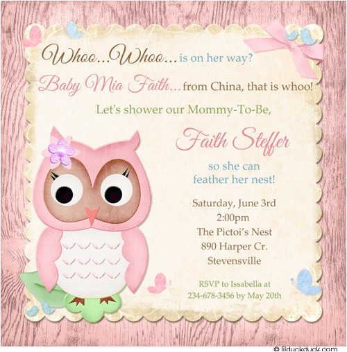 Adoption Baby Shower Invitation Wording Owl Adoption Shower Invitation Baby Party Pink Girl China