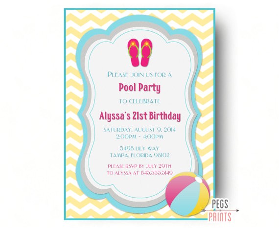 Adult Pool Party Invitations Adult Pool Party Invitation Pool Party Birthday