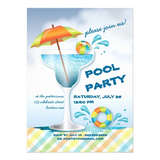 Adult Pool Party Invitations Adult Pool Party Summer Cocktail Invitation