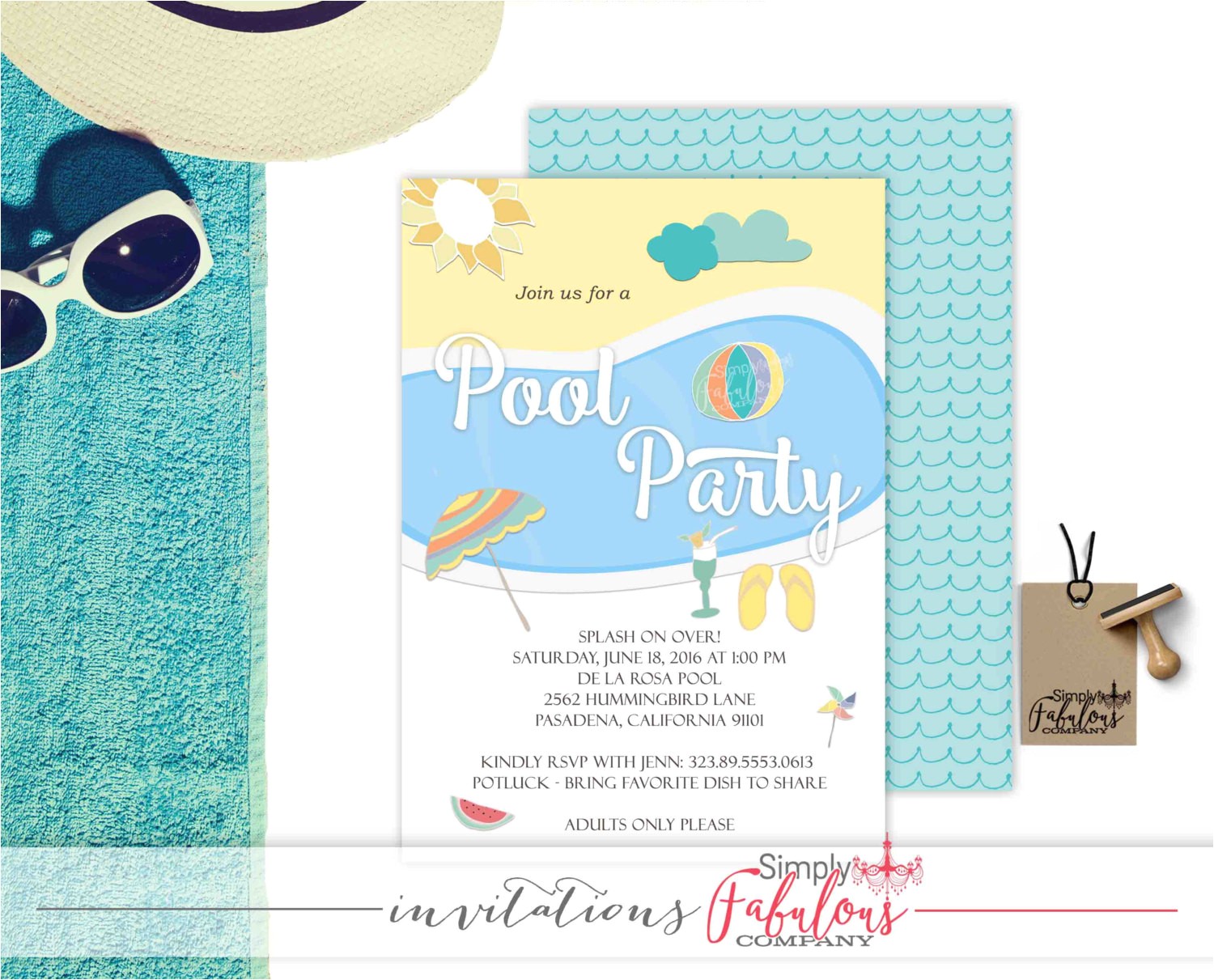 Adult Pool Party Invitations Pool Party Invitation Adult Pool Party Invitation Summer