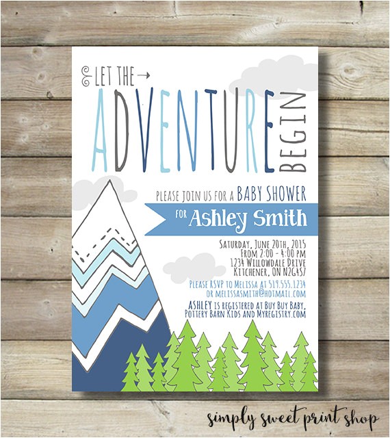 Adventure themed Baby Shower Invitations Adventure Baby Shower Invite Invitation by