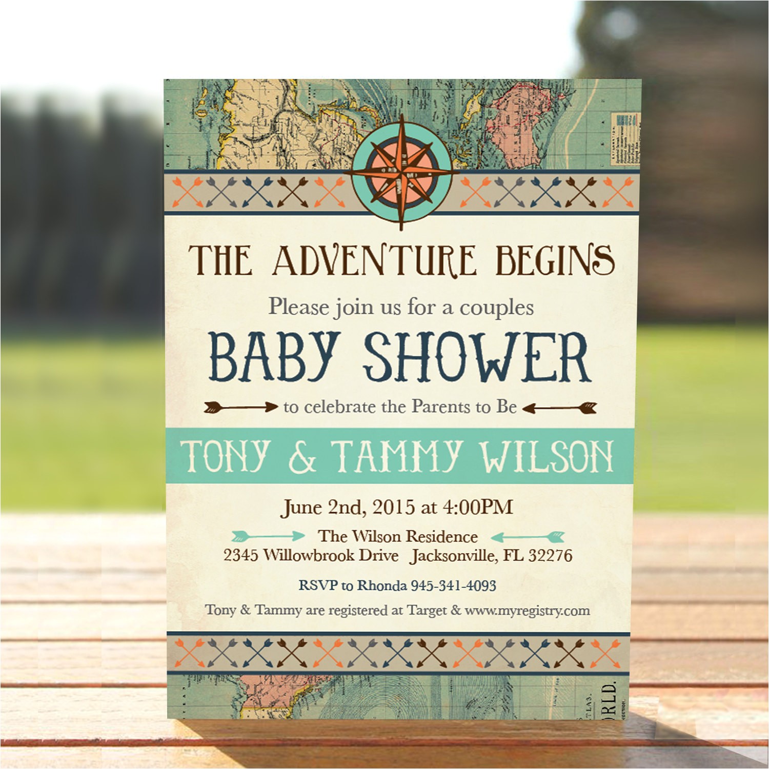 Adventure themed Baby Shower Invitations Vintage Map Couples Baby Shower Invitation Adventure Baby