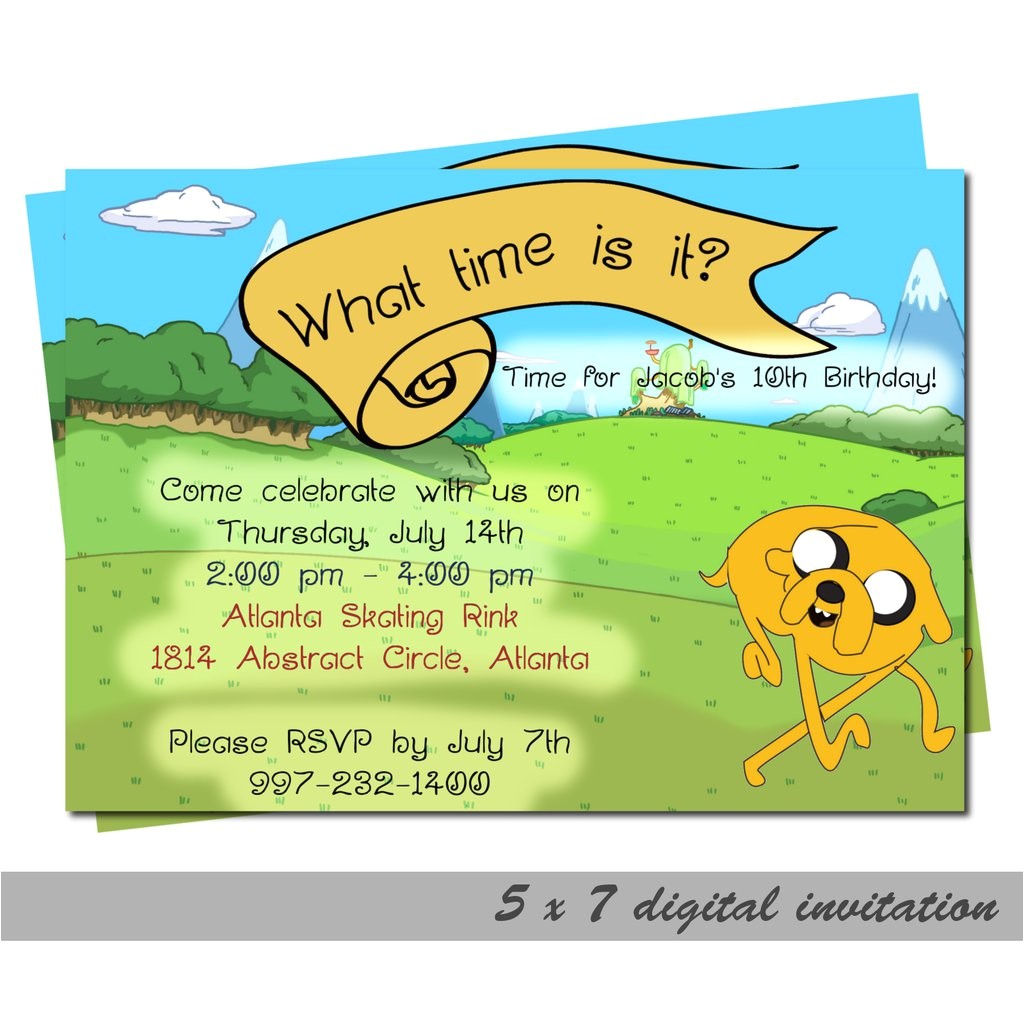 Adventure Time Party Invitation Template Adventure Time Birthday Invitation Best Party Ideas