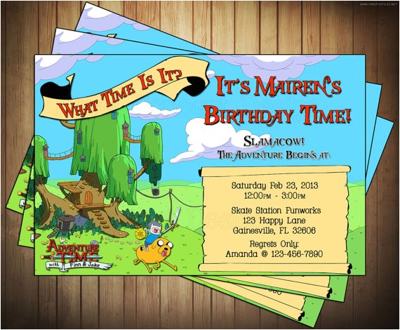 Adventure Time Party Invitation Template Novel Concept Designs Adventure Time Invitations