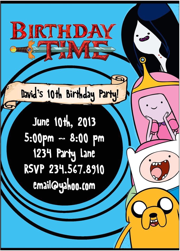 Adventure Time Party Invitation Template Printable Adventure Time Invitations Party Invitations Ideas