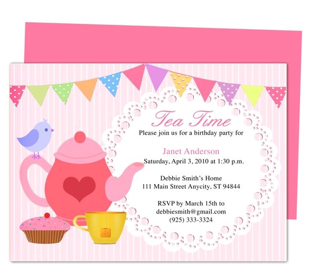 Afternoon Tea Party Invitation Ideas afternoon Tea Party Invitation Party Templates Printable