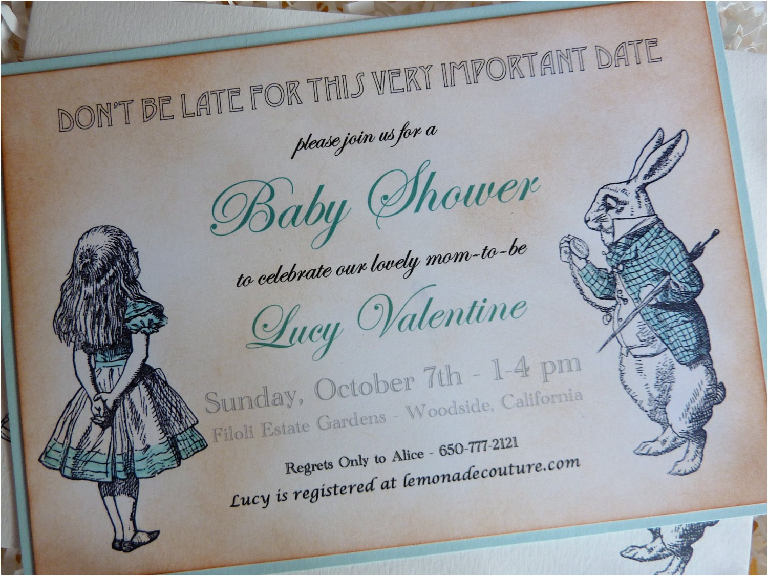 Alice and Wonderland Baby Shower Invitations Alice and Wonderand Baby Shower Invitation