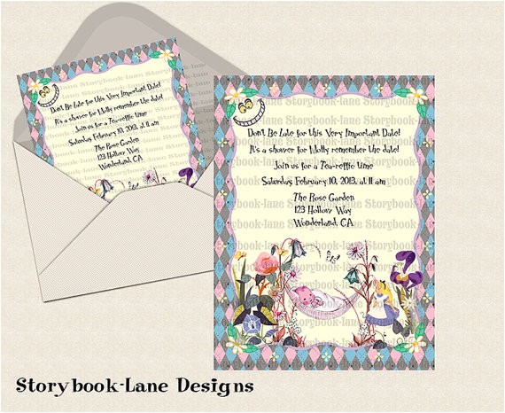 Alice and Wonderland Baby Shower Invitations Alice In Wonderland Baby Shower Invitation by