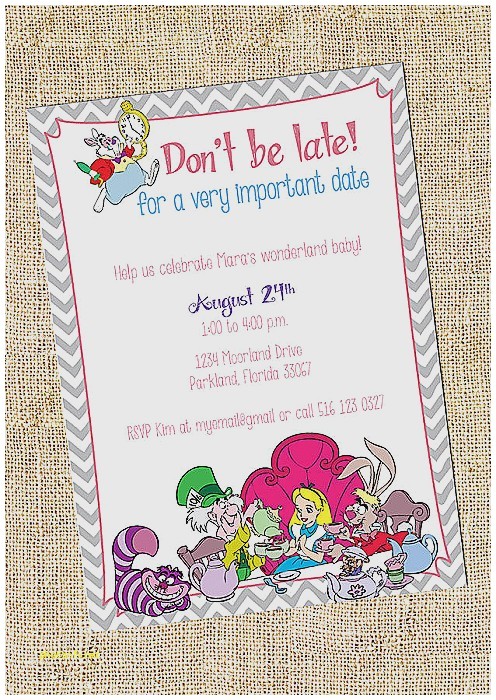 Alice and Wonderland Baby Shower Invitations Baby Shower Invitation Best Alice and Wonderland Baby