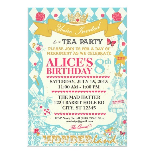 Alice In Wonderland Tea Party Invitation Ideas Alice In Wonderland Tea Party Invitation