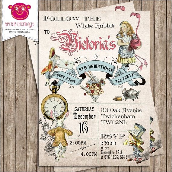 Alice In Wonderland Tea Party Invitation Ideas Best 25 Alice In Wonderland Invitations Ideas On