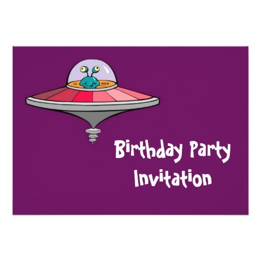 Alien Birthday Invitations Birthday Party Invitation with Alien In Spaceship