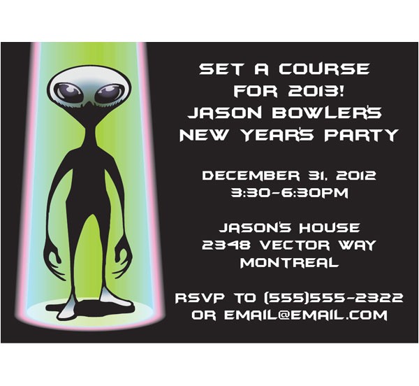 Alien Birthday Party Invitations Space Aliens Invitation