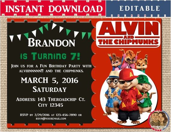 Alvin and the Chipmunks Birthday Invitation Template 17 Best Images About Ray Ray S 1st Birthday Ideas On
