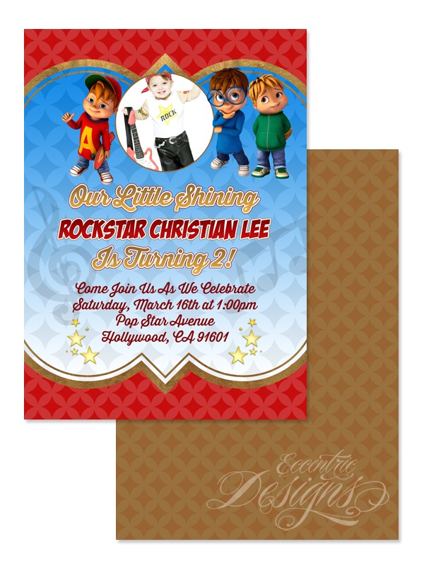 Alvin and the Chipmunks Birthday Invitation Template Eccentric Designs by Latisha Horton Alvin and the