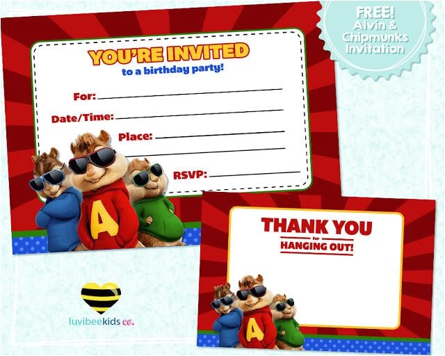 Alvin and the Chipmunks Birthday Invitation Template Free