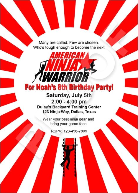 American Ninja Warrior Birthday Invitation Template 60 Best Images About American Ninja Warrior Birthday Party