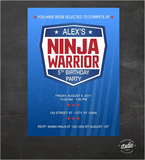 American Ninja Warrior Birthday Invitations Free American Ninja Warrior Inspired Birthday Party Invitation American Ninja Warrior Birthday Invitations Free American Ninja Warrior Inspired Birthday Party Invitation