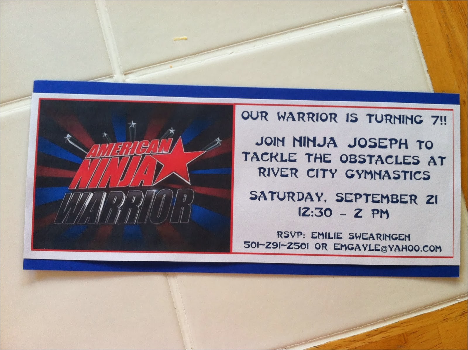 American Ninja Warrior Birthday Invitations Swearingen Family American Ninja Warrior Birthday Party