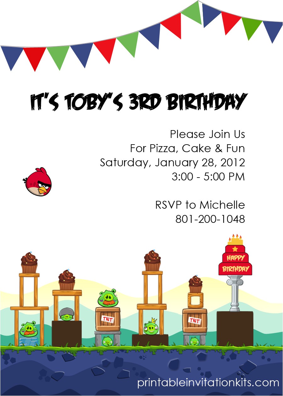 Angry Birds Birthday Party Invitation Template Free Angry Birds Birthday Party Invitation ← Wedding Invitation