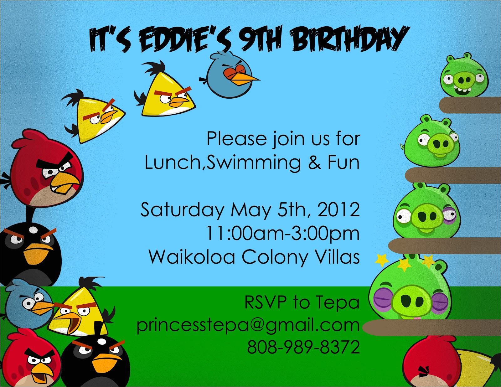 Angry Birds Birthday Party Invitation Template Free Birthday Invitation Angry Birds Invitations Superb