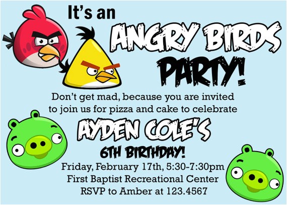 Angry Birds Birthday Party Invitation Template Free Birthday Invitations Angry Bird Invitations Templates