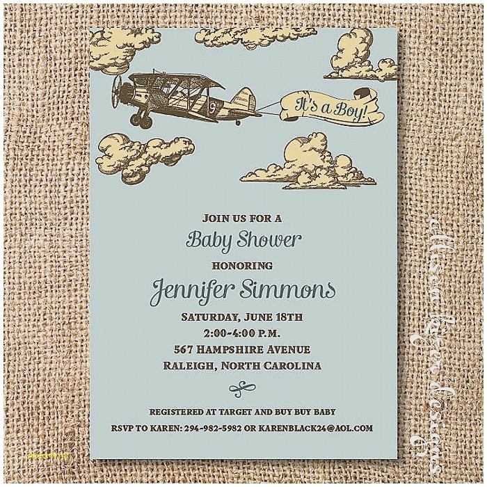 Antique Airplane Baby Shower Invitations Baby Shower Invitation Lovely Baby Shower Invitation