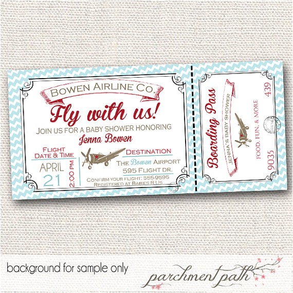 Antique Airplane Baby Shower Invitations Vintage Airplane Baby Shower Invitation by Parchmentpath