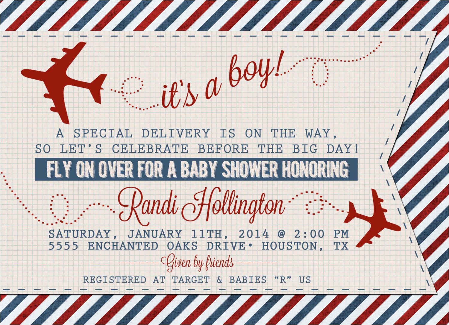 Antique Airplane Baby Shower Invitations Vintage Airplane or Aviation Baby Shower Invitation