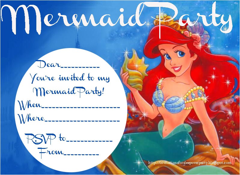 Ariel Birthday Invitations Printable Little Mermaid Invitation Free Printable – orderecigsjuice