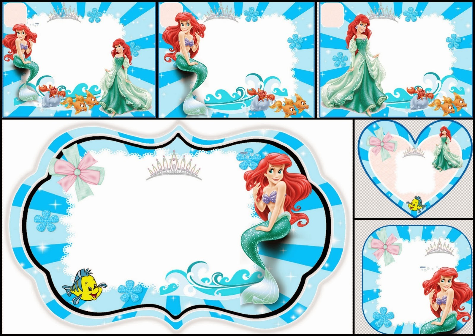 Ariel Birthday Invitations Printable the Little Mermaid Free Printable Invitations Cards or