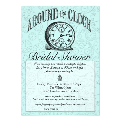 Around the Clock Bridal Shower Invitations Around the Clock Bridal Shower Invitation