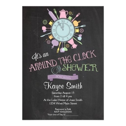Around the Clock Bridal Shower Invitations Around the Clock Bridal Shower Invitation