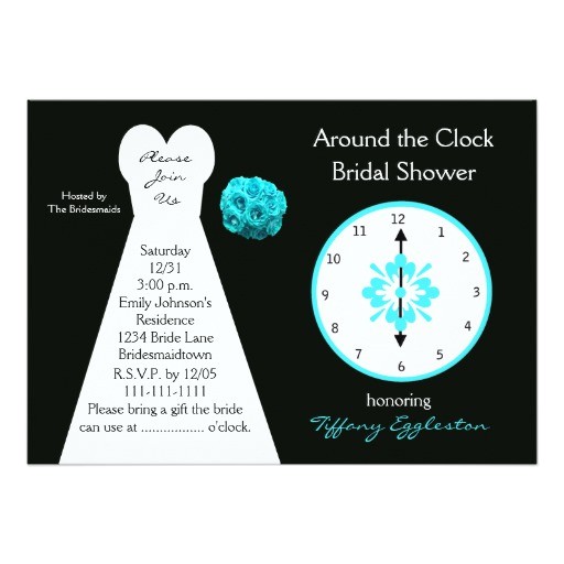Around the Clock Bridal Shower Invitations Around the Clock Bridal Shower Invitations
