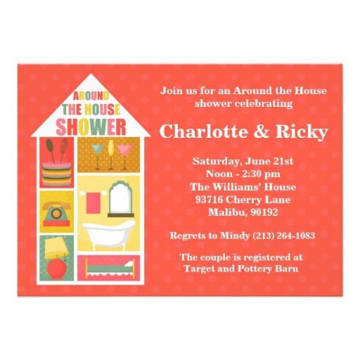 Around the House Bridal Shower Invitations Around the House Couple Wedding Shower 5×7 Paper