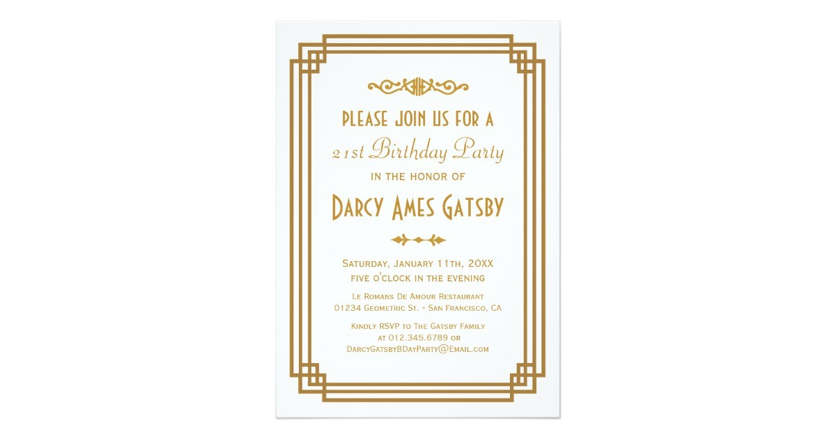 Art Deco Birthday Party Invitations Art Deco Birthday Party Invitations Zazzle