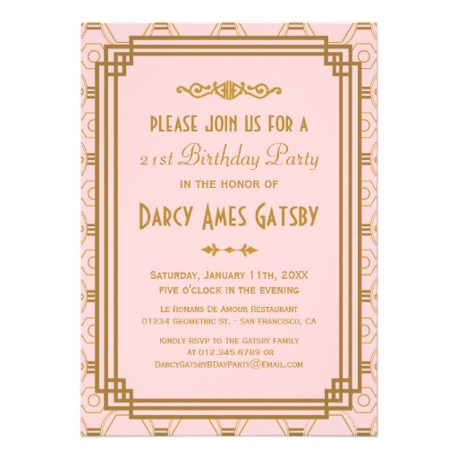 Art Deco Birthday Party Invitations Art Deco Birthday Party Invitations Zazzle