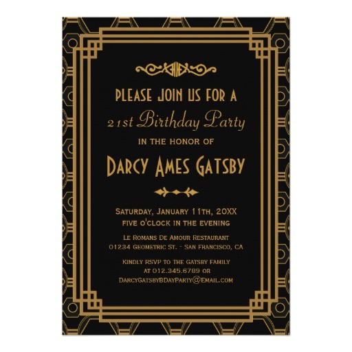 Art Deco Birthday Party Invitations Art Deco Birthday Party Invitations Zazzle