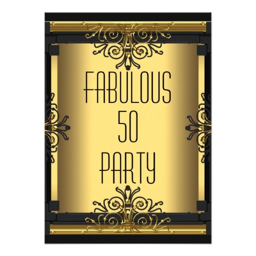 Art Deco Birthday Party Invitations Art Deco Fabulous 50 50th Gatsby Birthday Party Invites