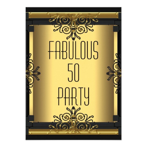 Art Deco Birthday Party Invitations Art Deco Fabulous 50 50th Gatsby Birthday Party Invites