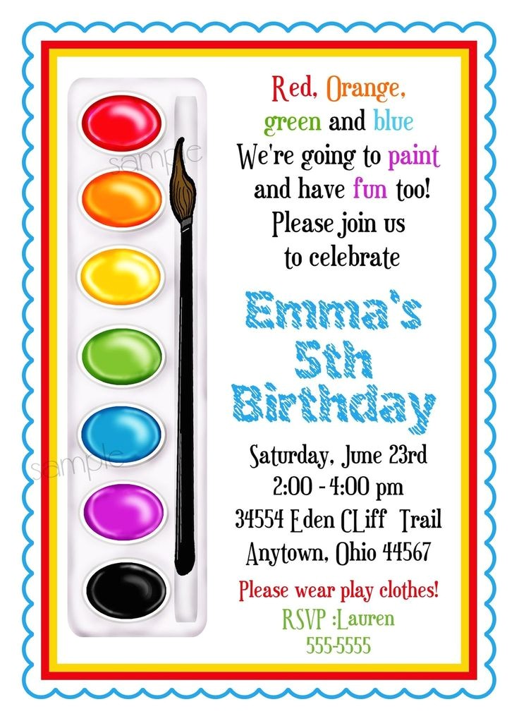 Art themed Birthday Party Invitation Wording 25 Best Ideas About Art Party Invitations On Pinterest