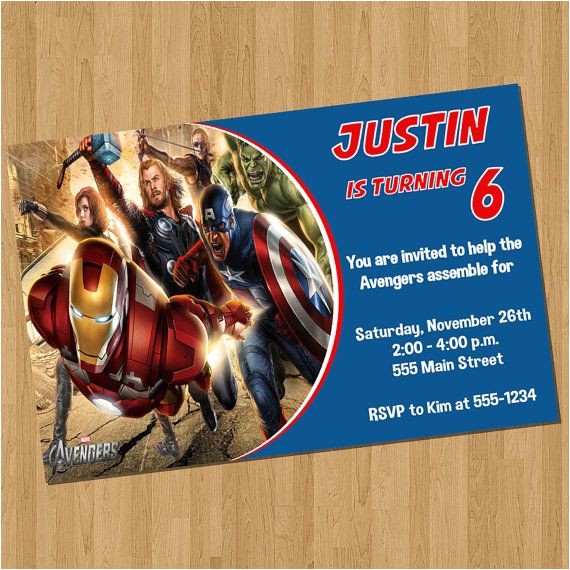 Avengers Birthday Invitations Custom Avengers Birthday Invitations