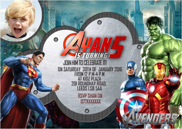 Avengers Birthday Invitations Custom Free 34 Superhero Birthday Invitation Templates Free Sample
