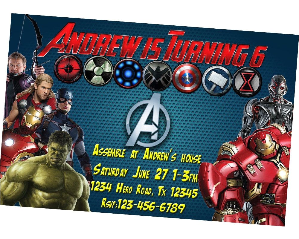 Avengers Birthday Invitations Custom Free Avengers Invitation Personalized Captain America Birthday