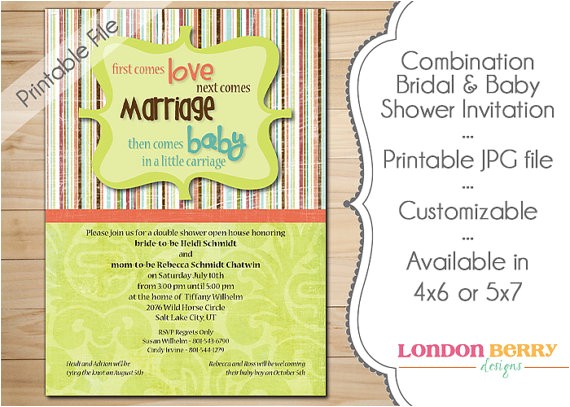 Baby and Bridal Shower Combined Invitations Bination Bridal & Baby Shower Invitation