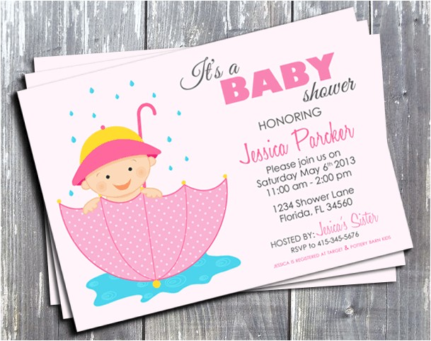 Baby Birth Party Invitation Ek Design Gallary Pink Girl Baby Shower Invitation