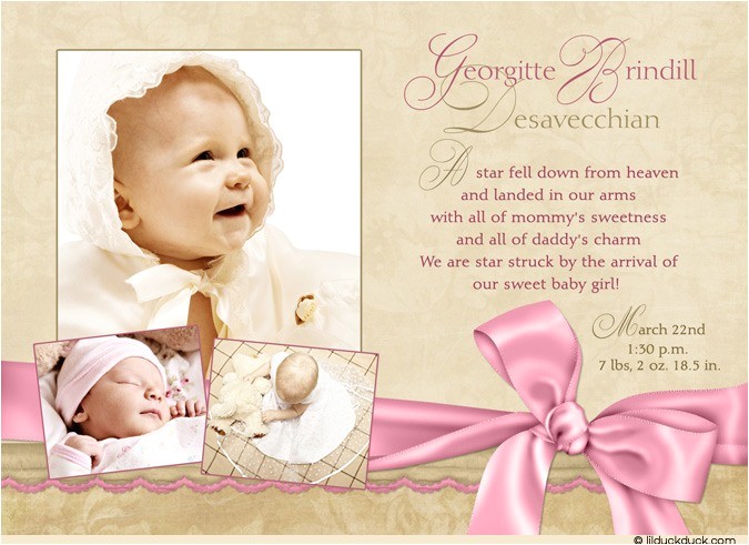 Baby Birth Party Invitation Wording Baby Girl Celebration Announcement Birth Lavender