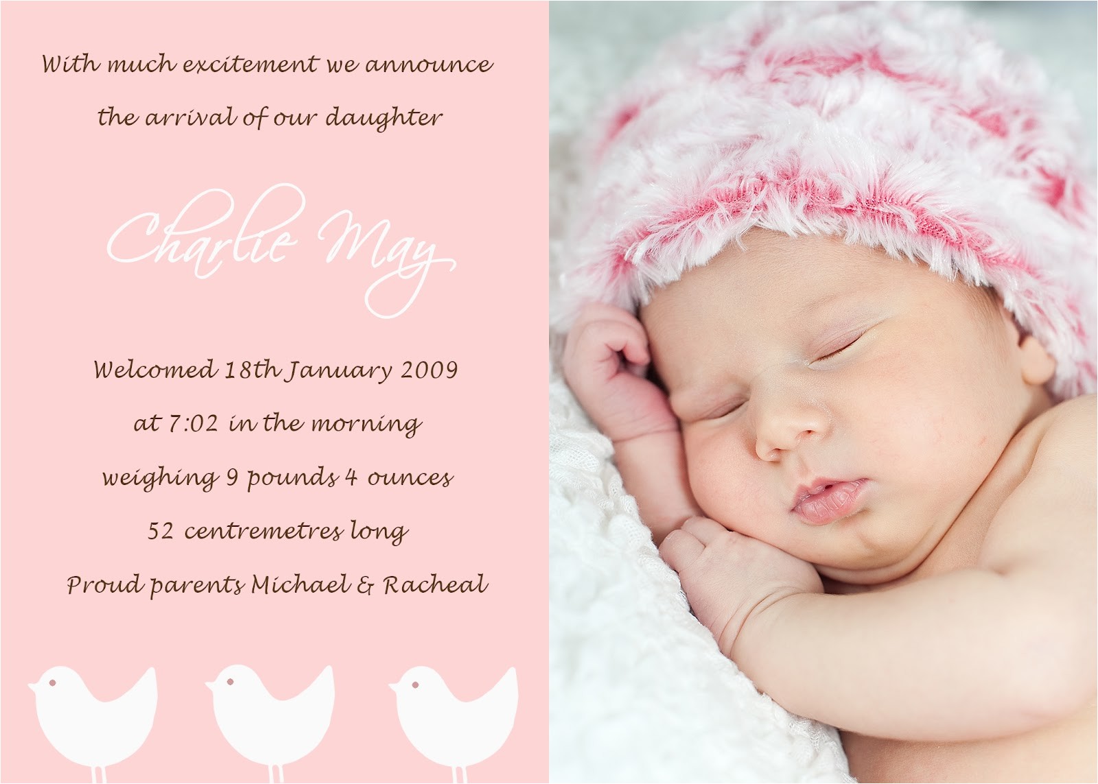 Baby Birth Party Invitation Wording Petit Paper Blossom Creations
