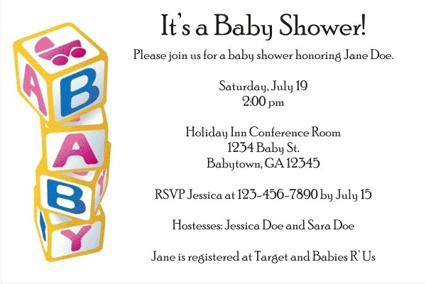 Baby Block Baby Shower Invitations Baby Blocks Baby Shower Invitation Personalized Party Invites